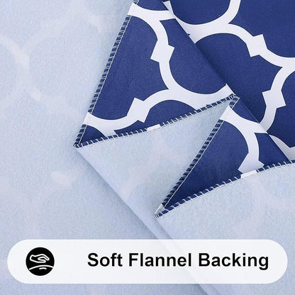 Smiry Rectangle Table Cloth, Waterproof Vinyl Tablecloth with Flannel Backing for Rectangle Tables, Wipeable Spillproof Plastic Tablecloths for Dining, Camping, Indoor and Outdoor (54"x108", Navy)
