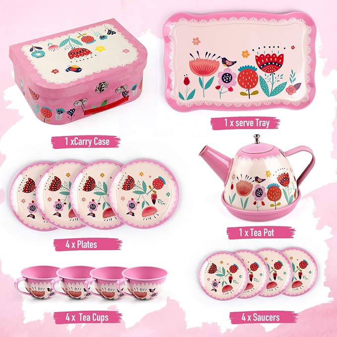 D-FantiX Kids Tea Set for Little Girls - Image 2