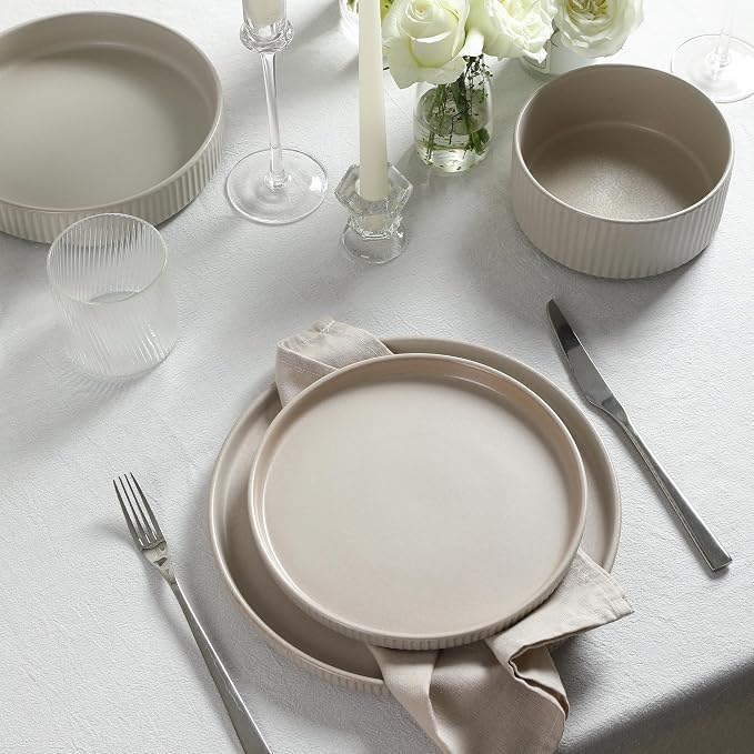 Stone Lain Haven 12-Piece Dinnerware Set, Includes 4 Dinner Plates, 4 Salad - Image 8