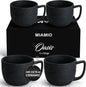 MIAMIO - Coffee Mug Set of 4 x 450 ml Cups/White Mugs Ceramic by MIAMIO