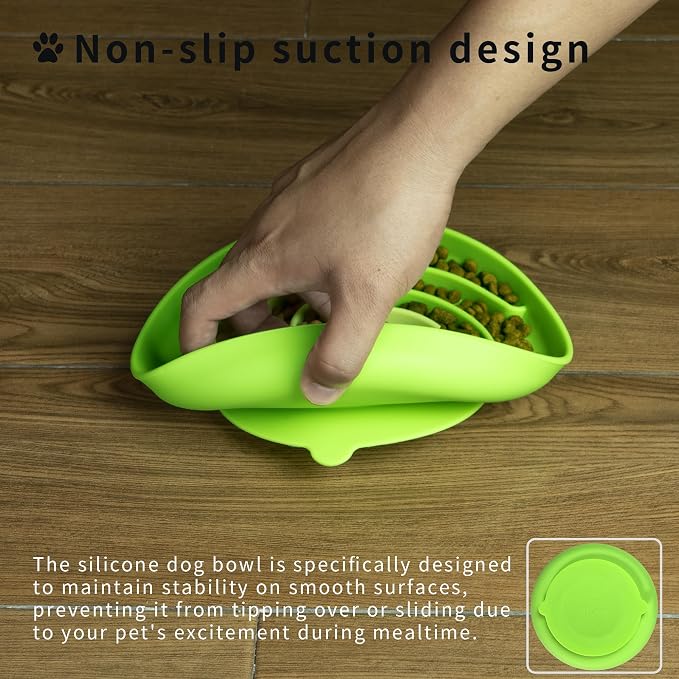 Bifeaw Slow Feeder Dog Bowls, Dishwasher Microwave Safe Silicone Puppy Puzzle - Image 2