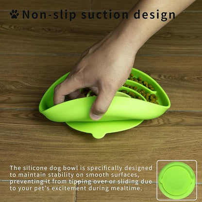 Bifeaw Slow Feeder Dog Bowls, Dishwasher Microwave Safe Silicone Puppy Puzzle - Image 2