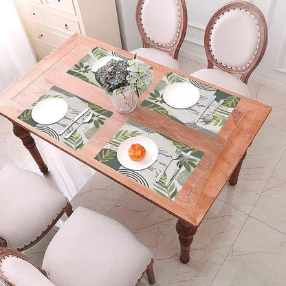 Bible Verse Christain Placemats Sage Green Boho Modern Scripture Inspirational Quotes Motivational Bohemian Washable Place Mats 12x18Inch for Dining Kitchen Farmhouse Decor 6 PCS