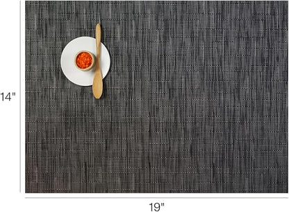 Chilewich Bamboo Placemats Set of 4 - Woven Rectangle Placemats - Reusable, Stain-Resistant, Indoor/Outdoor Tabletop Protection - 19" x 14" - Smoke