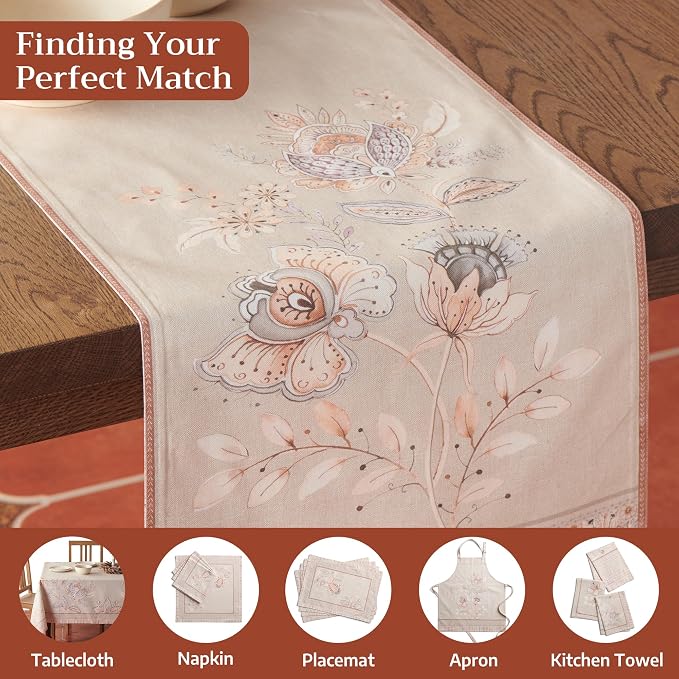 Maison d' Hermine Table Runner 100% Combed Cotton 14.5"x108" | Table Runners - Image 7