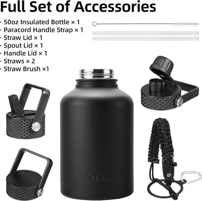 BJPKPK 50oz Large Insulated Water Bottle, Stainless Steel Water Jug | - Image 3