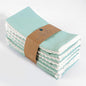 Fingercraft Dinner Cloth Napkin Cotton Linen Set of 12 Mitered Corners with Natural Elegant Lace for Everyday Use Napkins are Pre Shrunk and Good Absorbency with Lace 20x20 in Aqua
