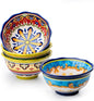 UNICASA Ceramic Soup Bowls Set, 16 oz Cereal Bowls Set of 4, Porcelain Colorful Bowls for Ramen, Dessert, Snack, Boho Style, Dishwasher & Microwave Safe