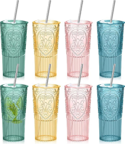 8 Set 20oz Vintage Plastic Tumbler by Unknown