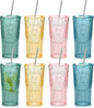 8 Set 20oz Vintage Plastic Tumbler by Unknown