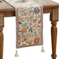 bilin gaier Designer Linen Long Table Runner, Colorful Floral Pattern, Dining by bilingaier