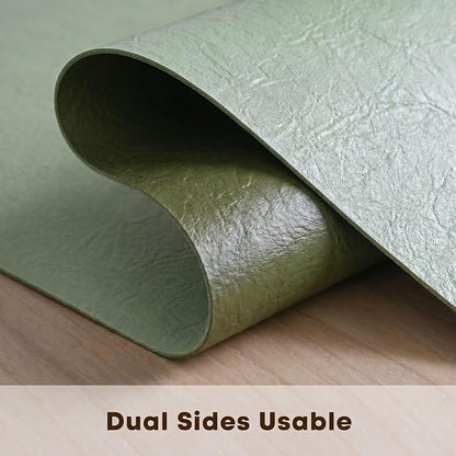 Artoid Mode Sage Double Sided Vinyl Faux Leather Table Runner, Seasonal - Image 5