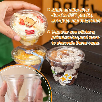 Qinsihwn 100 Pcs 8 OZ Disposable Plastic Cups - Image 4