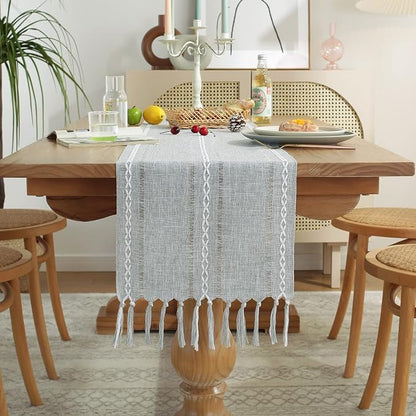 Wracra Rustic Linen Table Runner by Wracra