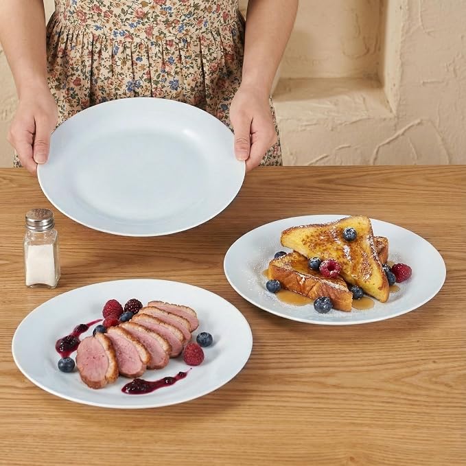 10.5" Round Dinner Plates Set of 4, Appetizer & Dessert, Dishwasher Safe - Image 4