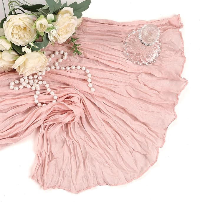 6 Pack Blush Pink Table Runner Cheesecloth 10Ft Gauze Cheese Cloth Table Runner - Image 7