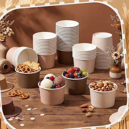 Jingmore Paper Ice Cream Cups 9oz Colored Disposable Dessert Bowls - Image 5