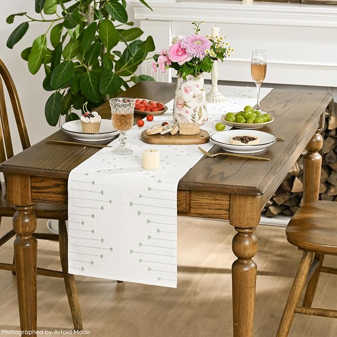 Artoid Mode Sage Green Boho Table Runner - Image 4