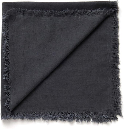 ACCENTHOME Cotton Grey Linen Napkin Set of 6 18x18 inch Dinner Napkins - Washable Soft Premium Hotel Quality Reusable Napkins Perfect Table Napkins for Family Dinners, Weddings & Everyday Use, Gray