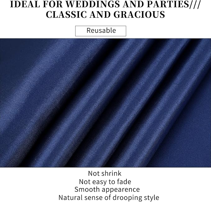 20-Pack Navy Blue 12 x 108 inches Long Premium Satin Table Runner | Wedding - Image 4