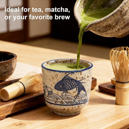Japanese Tea Cups, 6 OZ Handless Matcha/Coffee Mug, Asian Teacup - Image 5