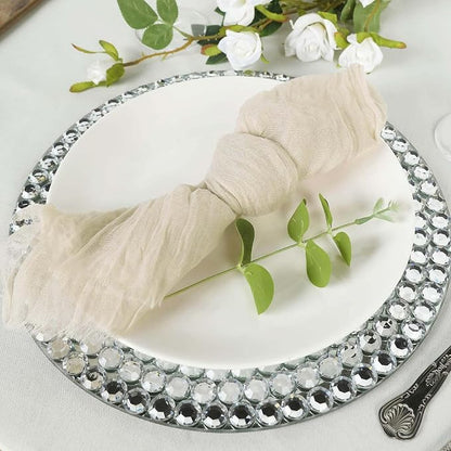 Efavormart 5 Pack 24"x19" Cream Matte Gauze Cheesecloth Napkins, Organic Cotton - Image 3