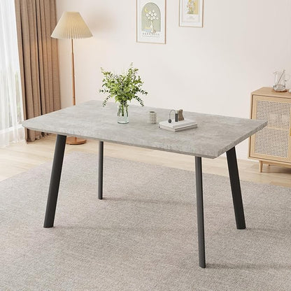 ZckyCine 46.5" Modern Grey Dining Table Set for 4, 5-Piece Kitchen & Dining Room Furniture with 4 Upholstered Chairs, Space Saving Small Dining Table Set for Apartment, Home, Breakfast Nook