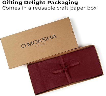 Classic Linen™ by D'Moksha Red Garnet Table Runner 108 Inches Long, 100% Pure - Image 4