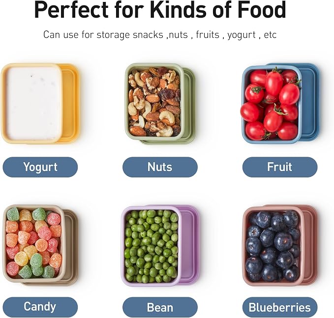 ISSEVE 4Pack 8oz Silicone Snack Containers - Image 6