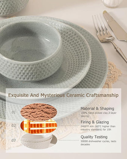 Dinnerware sets plates and bowls sets modern plates,Ceramic Dinnerware Sets,12 Pieces Porcelain Lightweight Plates,Scratch Resistant Dish Set (style - 12, 4 - Set (12pcs))