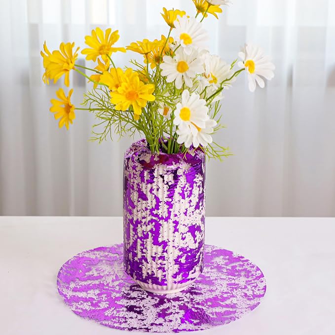 Snowkingdom Purple Table Runner, Sequin Glitter Foil Metallic Thin Mesh Runners - Image 7