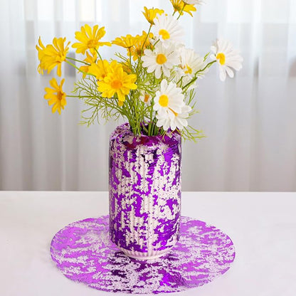 Snowkingdom Purple Table Runner, Sequin Glitter Foil Metallic Thin Mesh Runners - Image 7