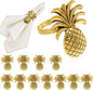 Gold Pineapple Napkin Rings Set of 12 Tropical Fruit Napkin Holders by DavifinaNapkinRings