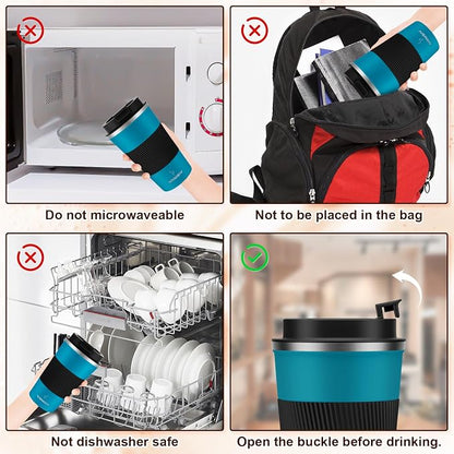 MMOMSIV 12oz Travel Coffee Mug, Insulated Coffee Cup - Image 6