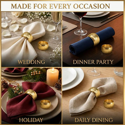 Gold Napkin Rings Set of 12 – Minimal Modern Design – Elegant Napkin Ring - Image 7