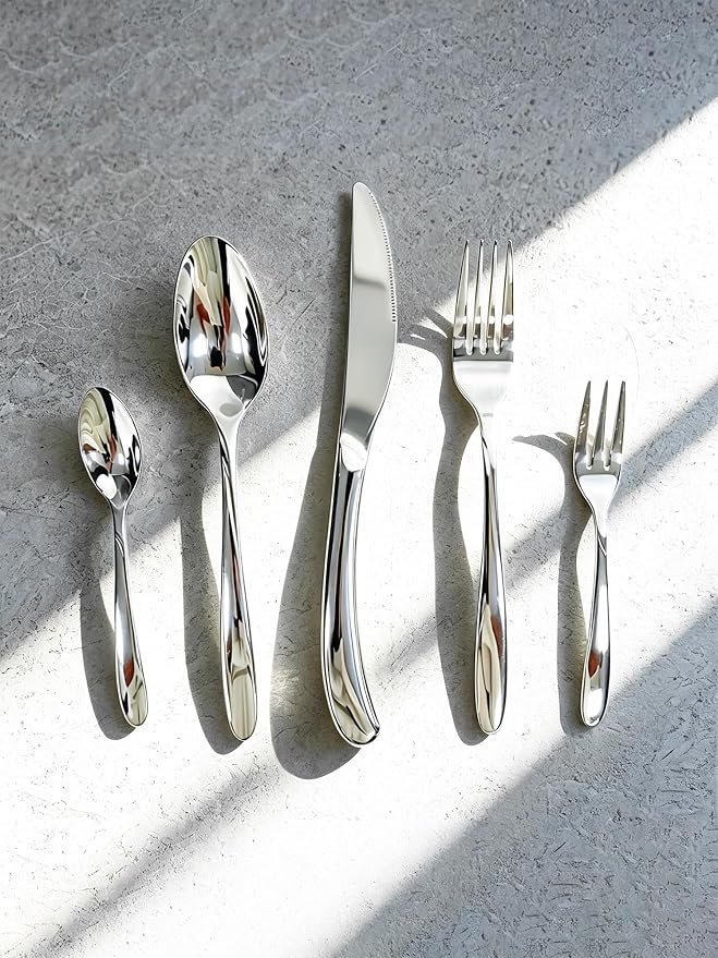 Modern Silverware Set for 4 Premium 20 Piece Flatware Set 18/10 Stainless by TWEESilverwareSet