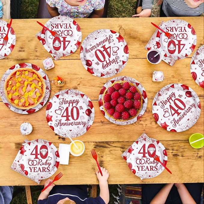 96Pcs 40th Wedding Anniversary Party Decorations - Image 8