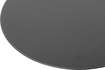 Nikalaz Round Placemats Set (Pack of 4) Recycled Leather Table Mats 15 inches, Kitchen Dining Table Decor by Nikalaz (Black)