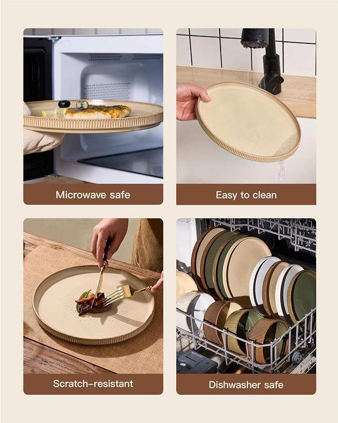 Stoneware Dinnerware Sets, Reactive Glaze Dishes Set - Image 5