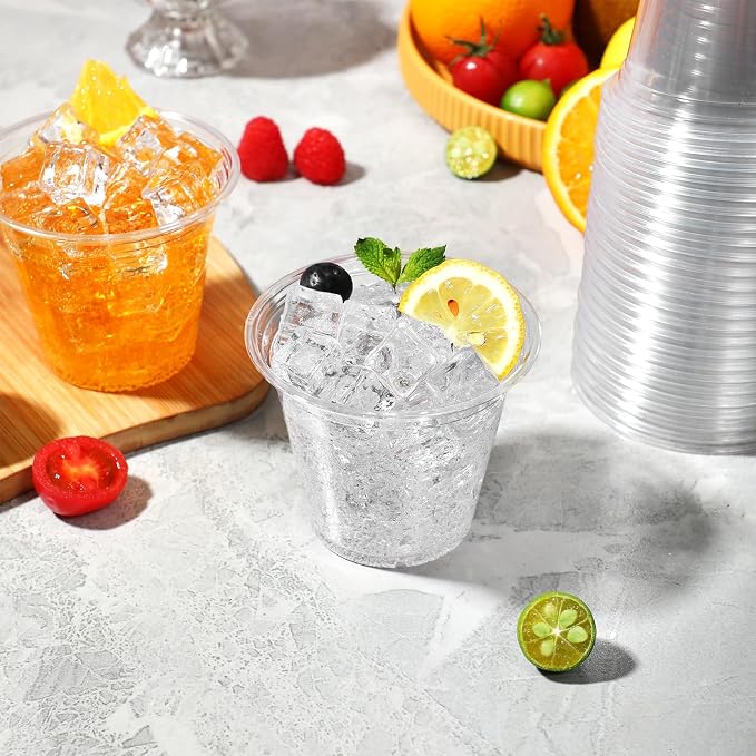 BYSNOW 500 Pack 9 oz Clear Plastic Cups Thickened Disposable Drink Cups | - Image 4