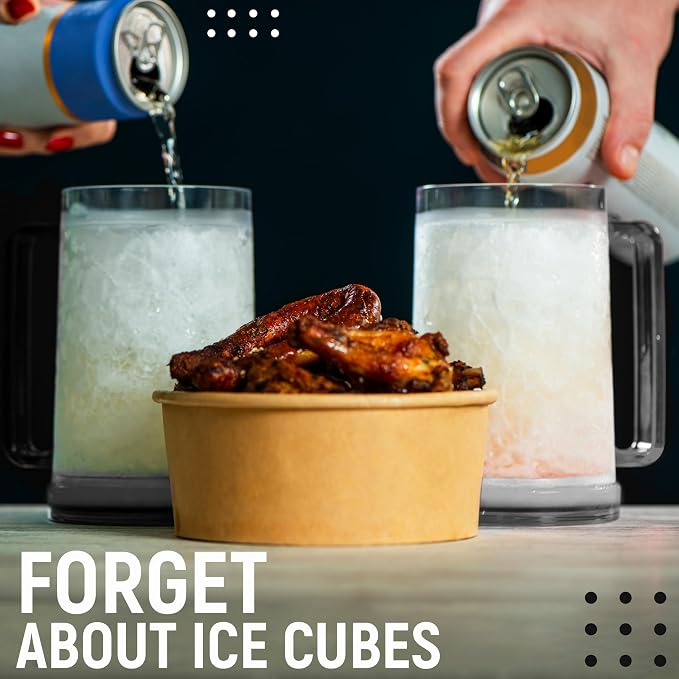 Granatan Frozen Beer Mugs, 16oz Double Wall Gel Freezer Cups - Image 5