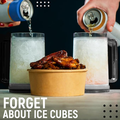 Granatan Frozen Beer Mugs, 16oz Double Wall Gel Freezer Cups - Image 5
