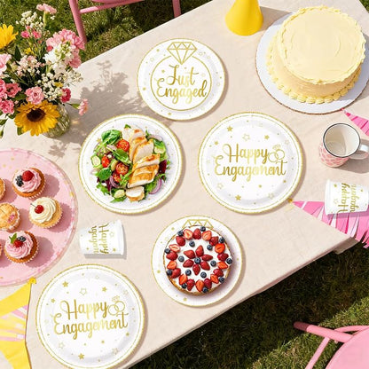 250Pcs Happy Engagement Diamond Ring Party Decoration Serves 50 | White Gold - Image 6
