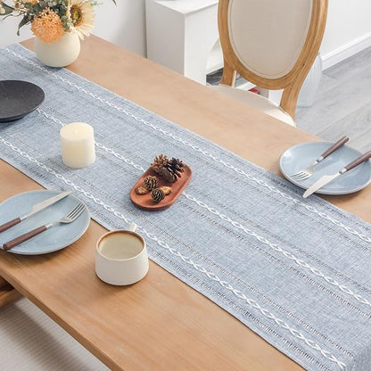 Farmhouse Rustic Blue Table Runner - Image 4
