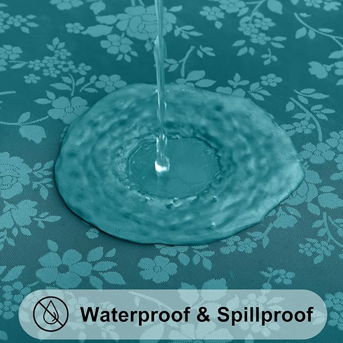 Smiry Rectangle Table Cloth, Waterproof Heavy Duty Vinyl Tablecloths, Wipeable Washable Table Cover for Kitchen and Dining Room (Emerald Green, 54" X 78")