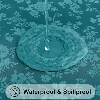Smiry Rectangle Table Cloth, Waterproof Heavy Duty Vinyl Tablecloths, Wipeable Washable Table Cover for Kitchen and Dining Room (Emerald Green, 54" X 78")
