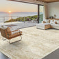 Washable Area Rug 9x12, Large Soft Rugs for Living Room Vintage Beige Rug 9x12 Area Rugs for Bedroom Dining Room Floral Non-Slip Thin Rug