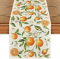 Artoid Mode Orange Wildflowers Leaves Summer Table Runner, Seasonal Spring by ArtoidMode