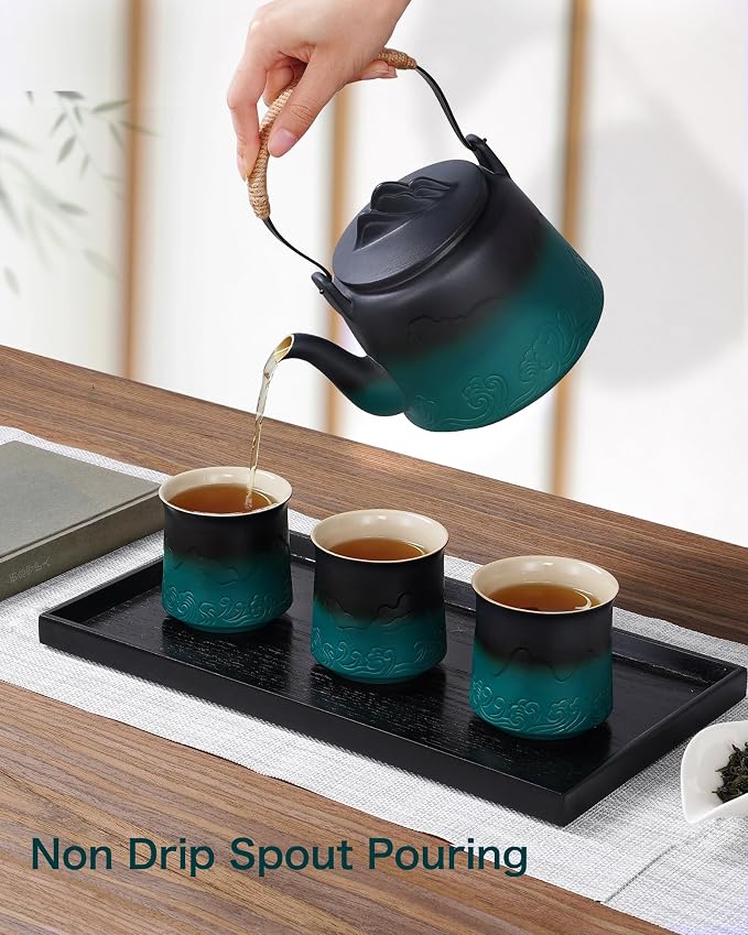 ZENS Ceramic Teapot with Infuser, 33.8oz Japanese Loose Leaf Tea Teapot | - Image 3