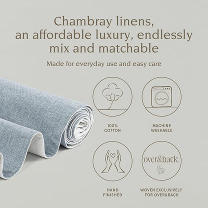 Over&Back 18x108 Woven Chambray Cotton Table Runner - Image 2